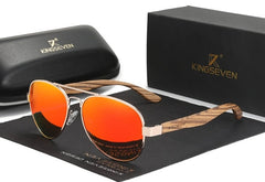 Men's Pilot 'Le Deux' Wooden Sunglasses