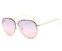 Women's Oversized Luxury Pilot 'Sunset Strip' Metal Sunglasses