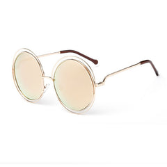 Women's Vintage Oversize Round 'Totoro' Metal Sunglasses