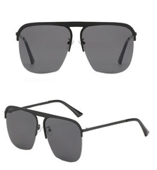 Women's Oversized Square Rimless 'Kassiani' Metal Sunglasses