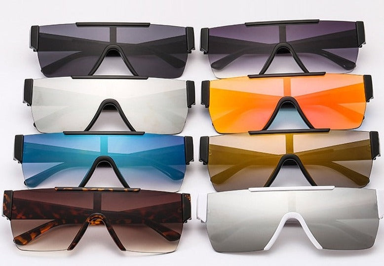 Unisex Oversized Rectangle 'Ashe' Plastic Sunglasses