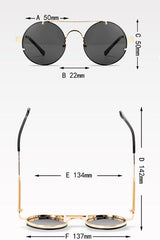 Men's Punk Round 'Jelly' Metal Sunglasses