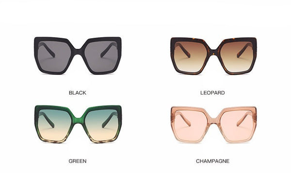 Women's Oversize Square 'Bewitching' Plastic Sunglasses