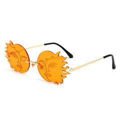 Women's Rimless Sun 'Flames' Metal Sunglasses