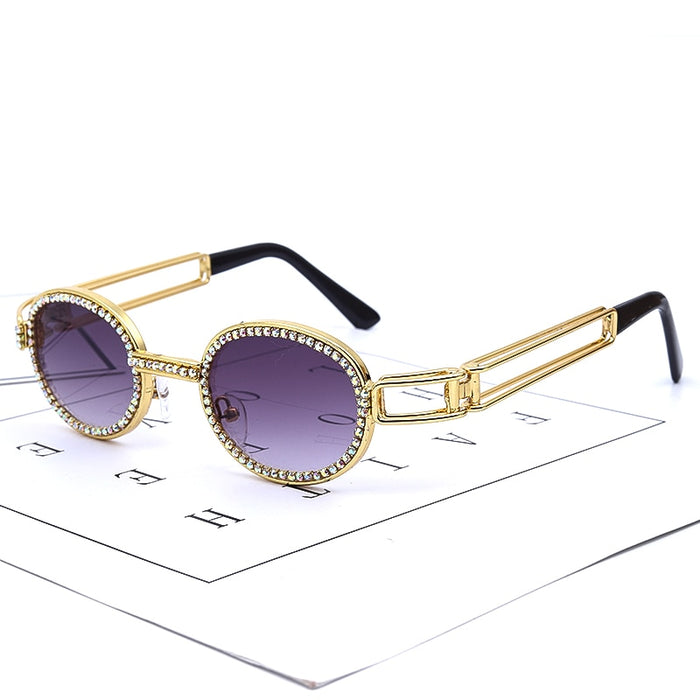 Women's Small Round 'Bling Out' Plastic Sunglasses