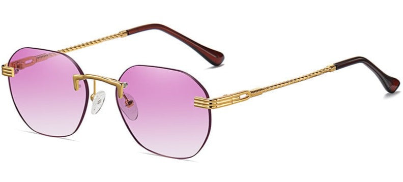 Women's Rimless Oval 'Fiend' Metal Sunglasses