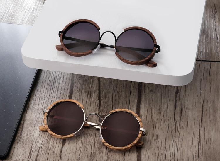 Men's Round 'Doni' Wooden Sunglasses