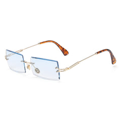 Women's Rimless Small Rectangle 'Diner Dash' Metal Sunglasses