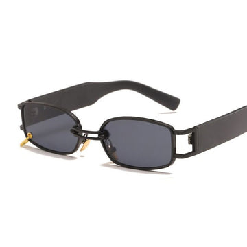 Women's Retro Rectangular 'Not Normal' Metal Sunglasses