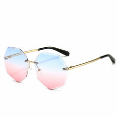 Women's 'Fancy' Rimless Round Sunglasses