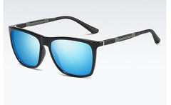 Men's Classic Square Polarized 'Blackout Shades' Plastic Sunglasses