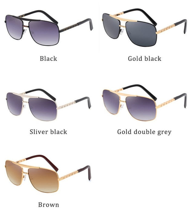 Men's Retro Square 'Black Man' Metal Sunglasses