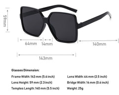 Women's Oversized Square 'Chasm ' Plastic Sunglasses