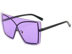 Women's Oversized Square 'Lura Eye Wear' Metal Sunglasses