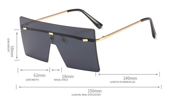 Women's Gradient 'Cyber' Square Sunglasses