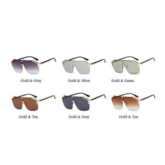 Women's Rimless 'Catwalk' Square Alloy Sunglasses