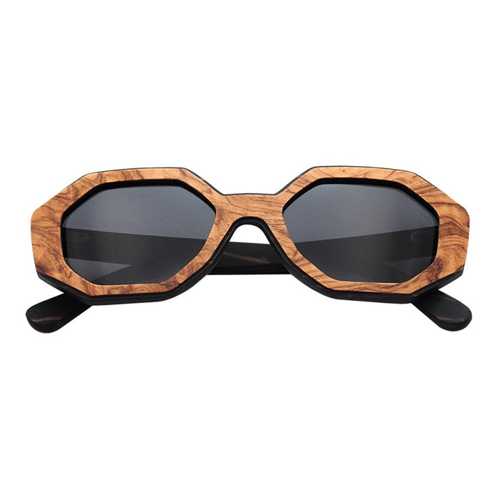 Men's Unique Hexagonal 'Side Eyez' Wooden Sunglasses