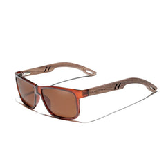 Men's Square 'Pure' Wooden Sunglasses