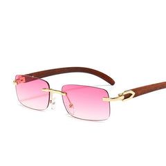 Women's Rimless 'Emsi' Wooden Sunglasses