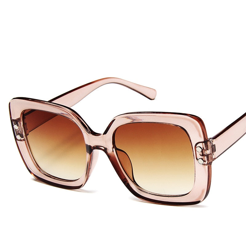 Women's Luxury Square 'Kissed' Plastic Sunglasses