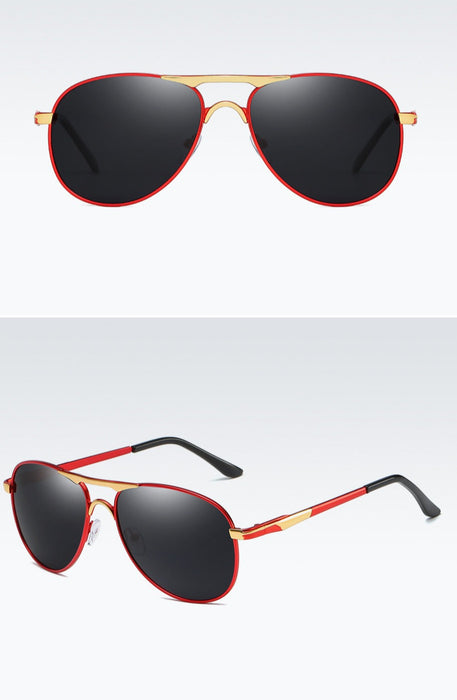 Men's Polarized Round 'Cherry' Metal Sunglasses