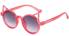 Kid's Girls Round 'White Cat' Plastic Sunglasses