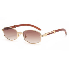 Men's Classic Round 'Peaky' Metal Wood Sunglasses