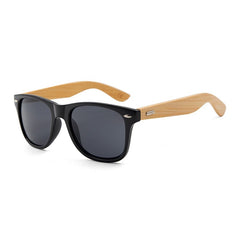 Men's Retro Square 'Sturdy' Wooden Sunglasses