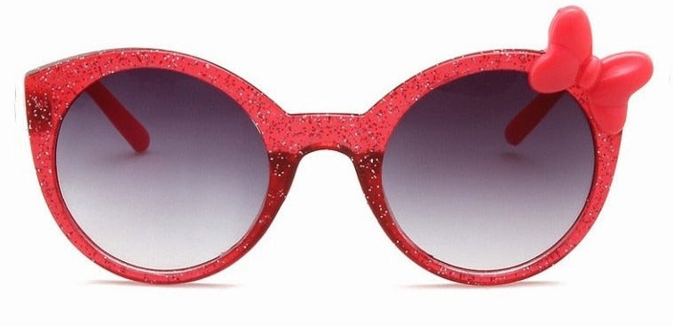 Kid's Girls Oval 'Glittery Eye' Plastic Sunglasses
