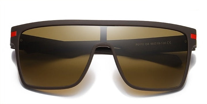 Men's Polarized Square 'Cyprus' Plastic Sunglasses