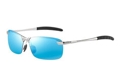 Men's Polarized Rectangular 'Tour' Metal Sunglasses