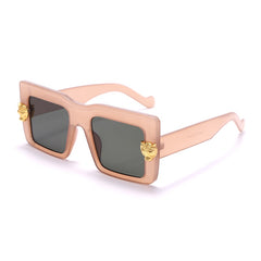 Women's Square 'Black Ski Mask' Plastic Sunglasses