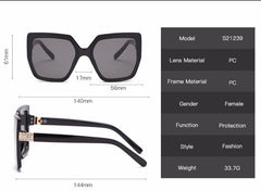 Women's Oversize Square 'Bewitching' Plastic Sunglasses