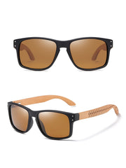 Men's Square 'Zaldy' Wooden Sunglasses