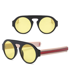 Men's Vintage Round 'Shark Eyes' Plastic  Sunglasses