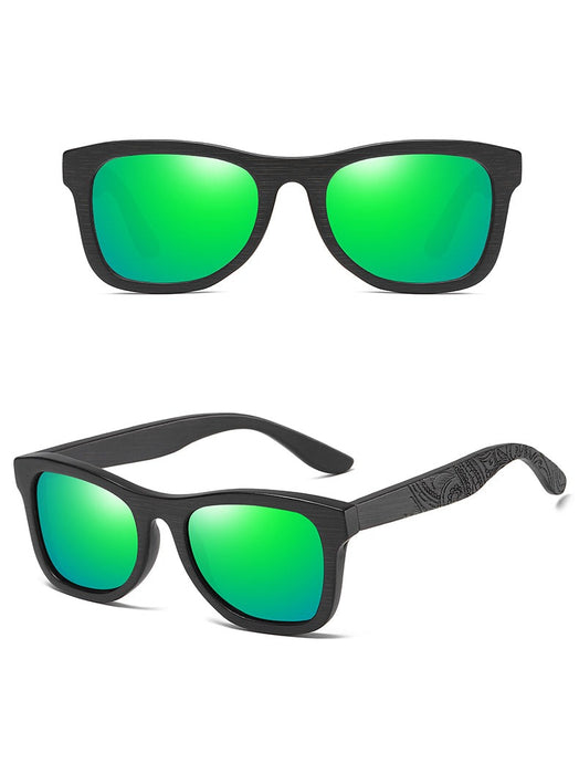 Men's Polarized Square 'Block' Wooden Sunglasses