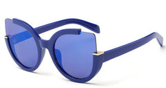 Women's Retro Cat Eye 'Breaker Blue' Plastic Sunglasses