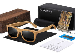 Men's Polarized Oval 'Diafa ' Wooden Sunglasses