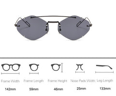 Women's Rimless Polygon 'Lady Lila ' Metal Sunglasses