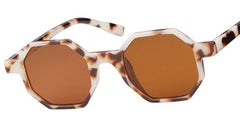 Women's Vintage Hexagon 'Riely Winter' Plastic Sunglasses