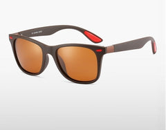 Men's Square "Red Tail" Retro Sunglasses