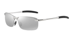 Men's Polarized Rectangular 'Tour' Metal Sunglasses