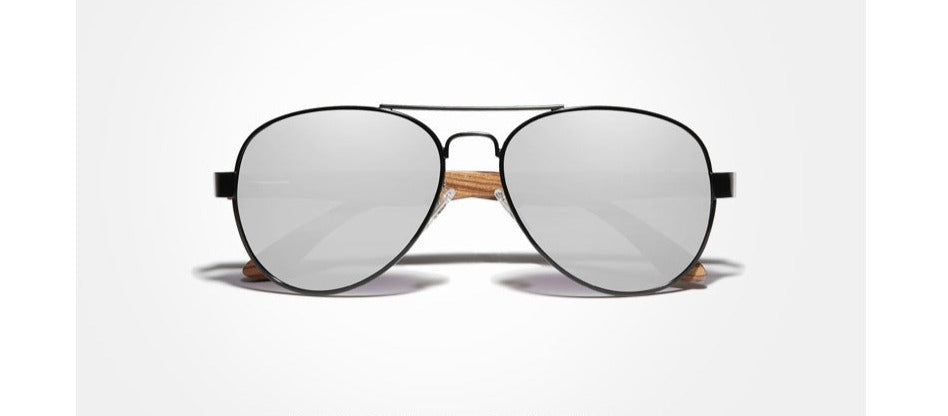 Men's Polarized Oval 'The Temple' Wooden Sunglasses