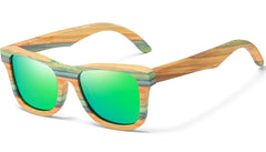 Women's Polarized Oval 'Serpent' Wooden Bamboo Sunglasses