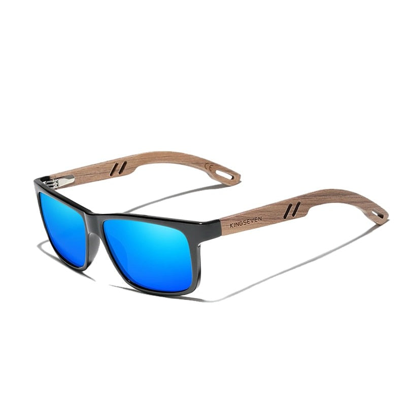 Men's Square 'Pure' Wooden Sunglasses