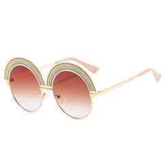 Women's Oversized Round  'Studio 54' Metal Sunglasses