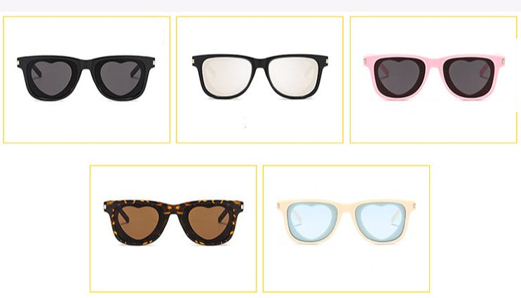 Women's Vintage Square Heart 'Sexy Eyes' Plastic Sunglasses