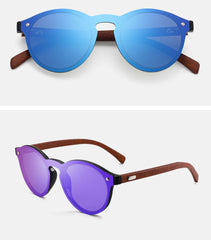 Men's Vintage Round 'Roofer'  Wooden Sunglasses