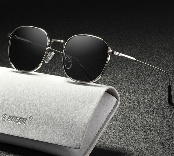 Women's Retro Round 'Darkest' Metal Sunglasses