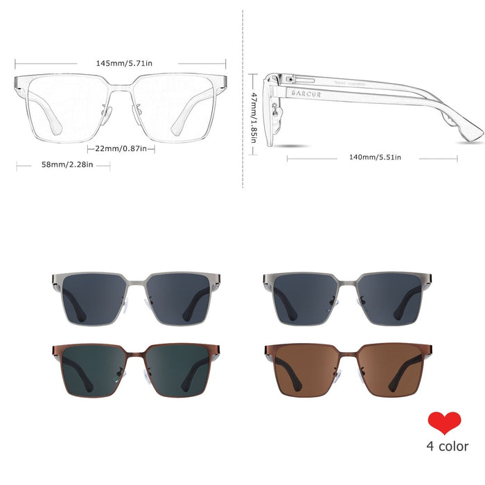 Women's Square 'Sleek' Metal Sunglasses